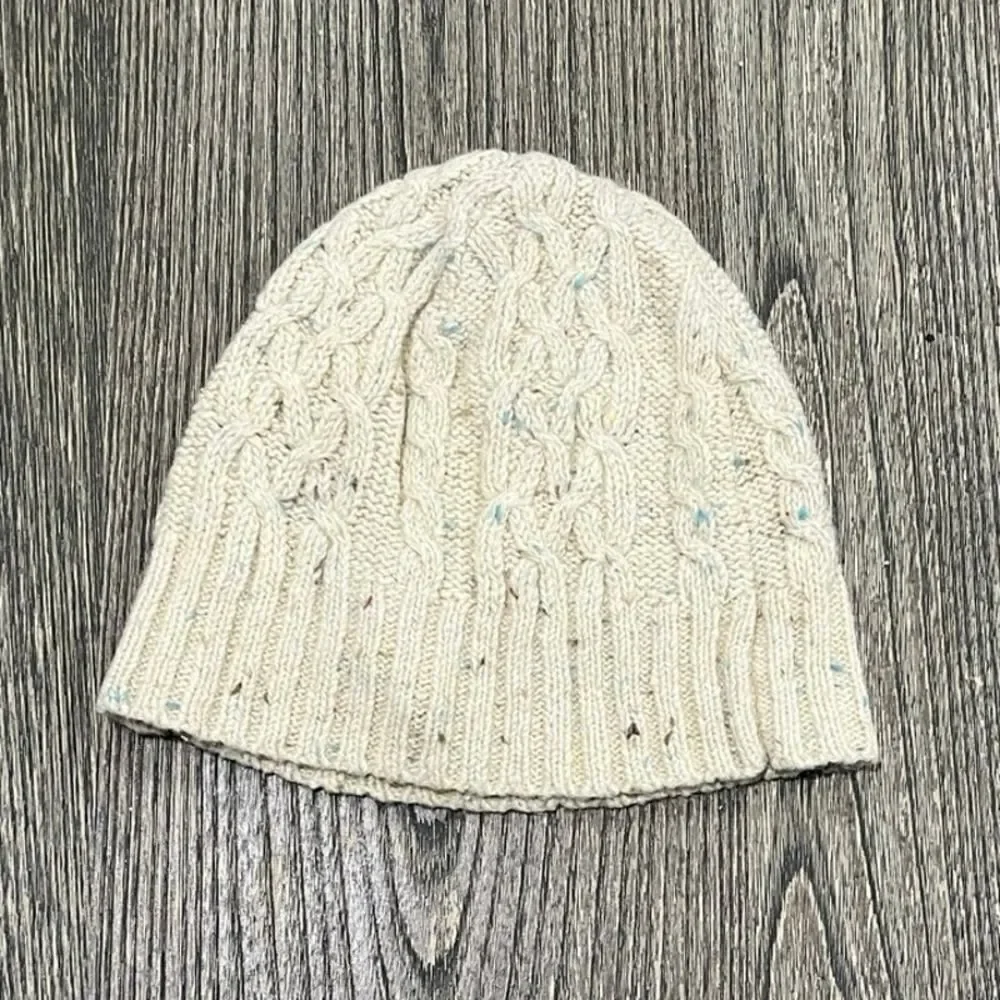 Rip Curl The Search Toddler Girls Cable Knit Beanie Ramie Wool Blend Ivory OS
